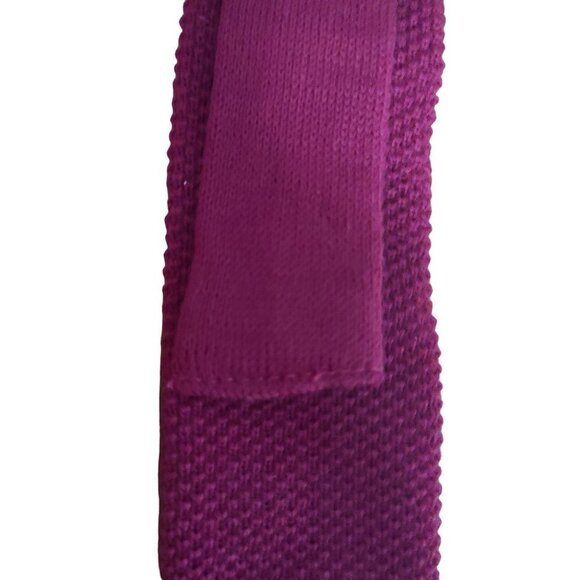 Arnie 100% wool skinny Tie red burgundy - Picture 3 of 4